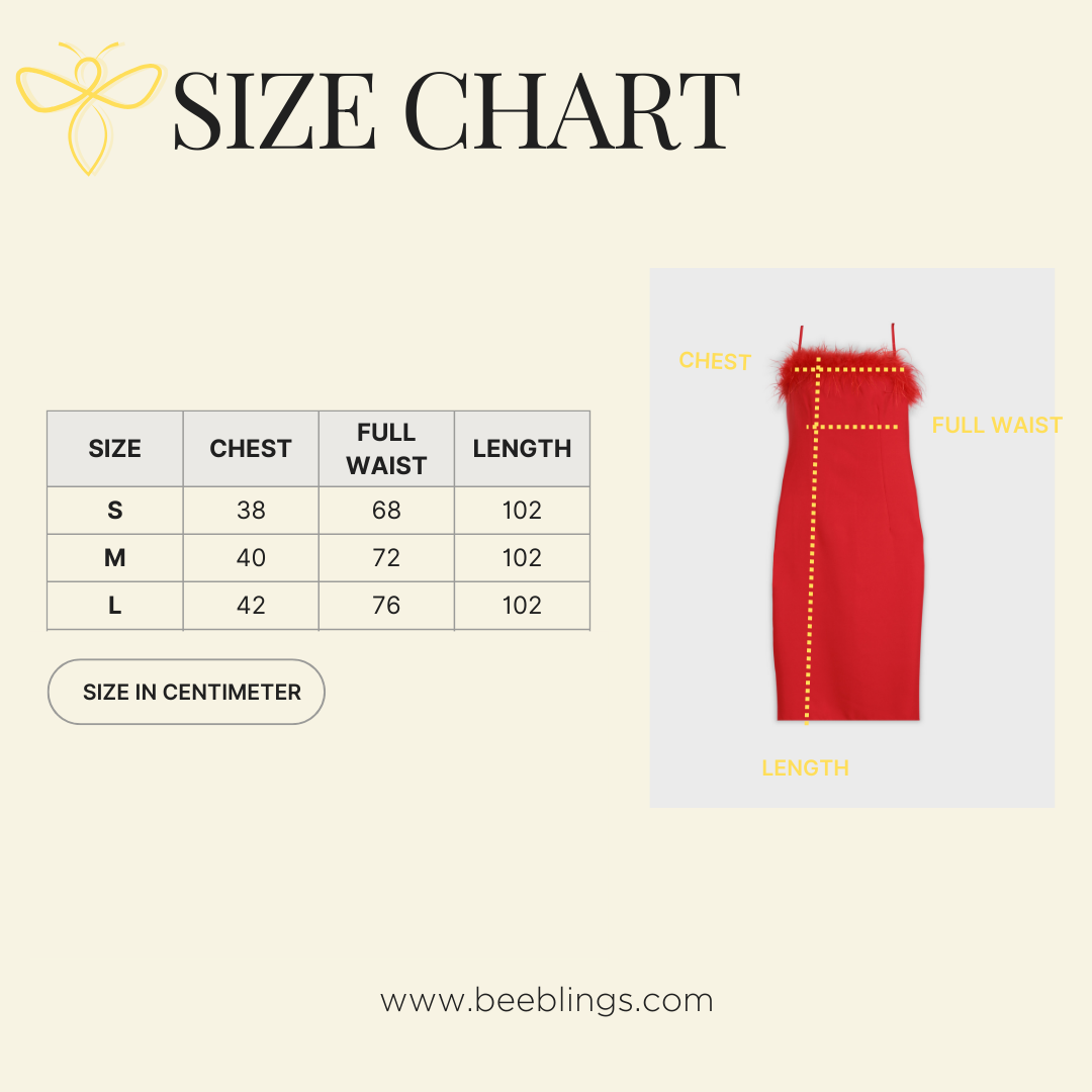 Red short dress with Red feather