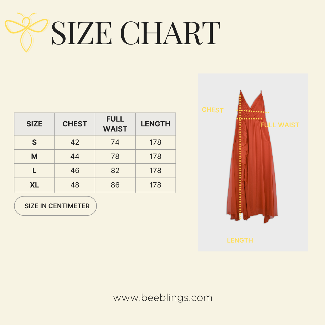 Orange chiffon long dress