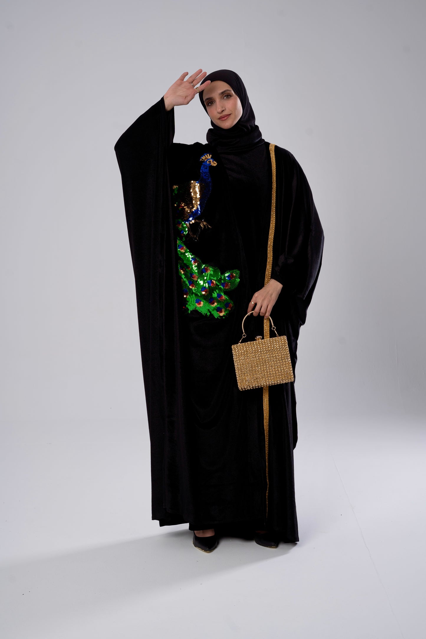 Peacock Velvet Kaftan