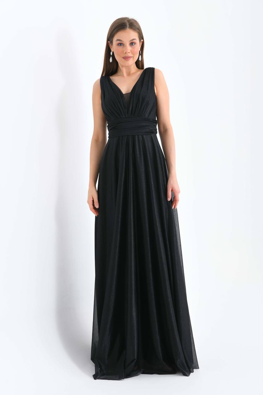 Black glittery tulle dress