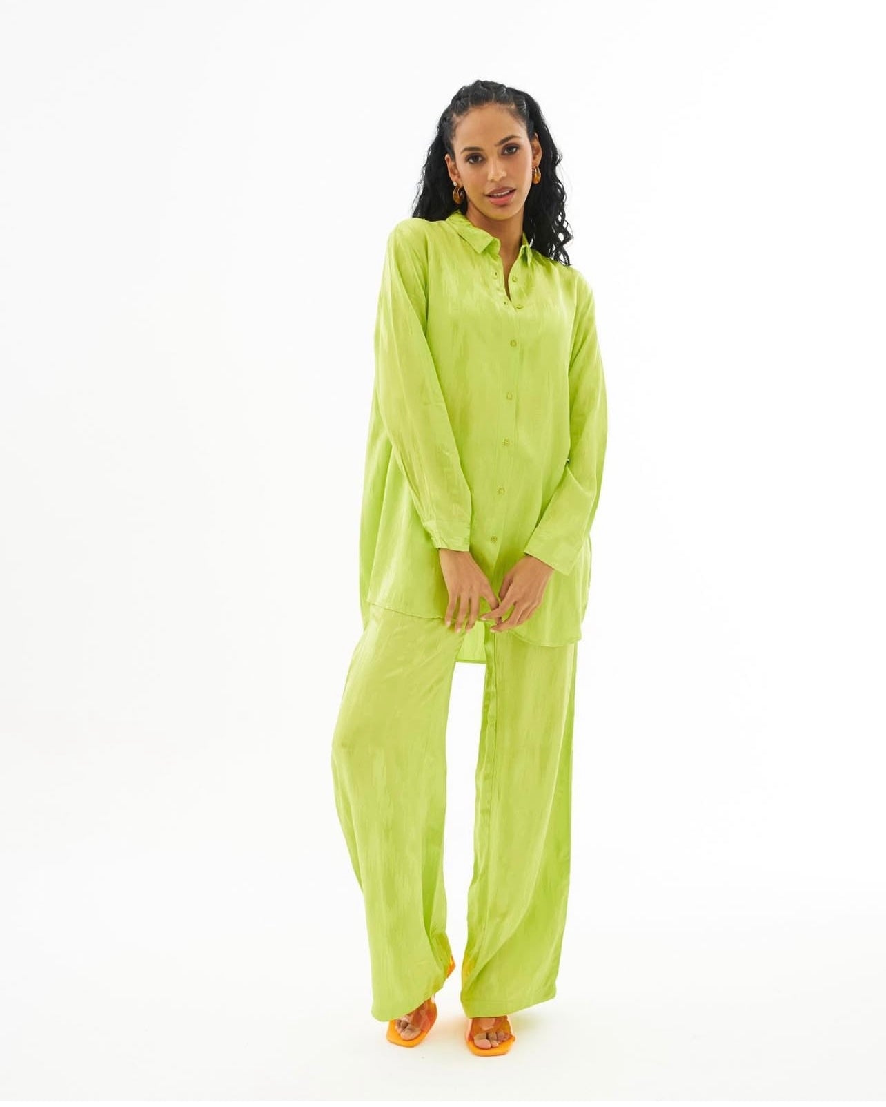 Lime Satin Set