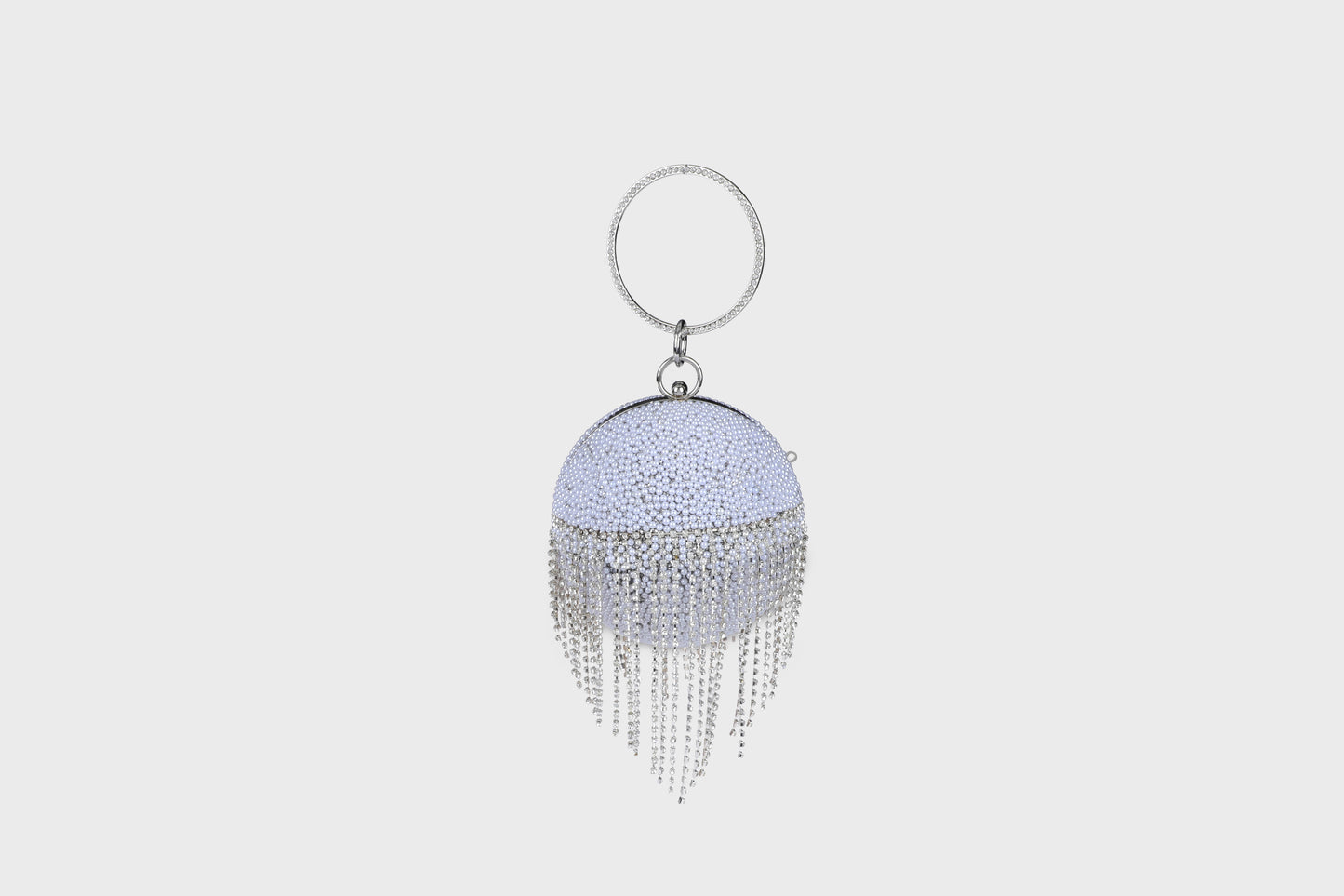 Silver pearl ball bag