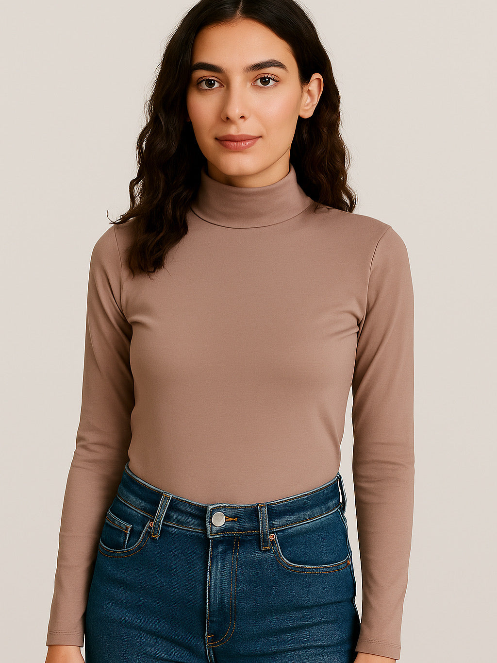 Cotton high neck basic