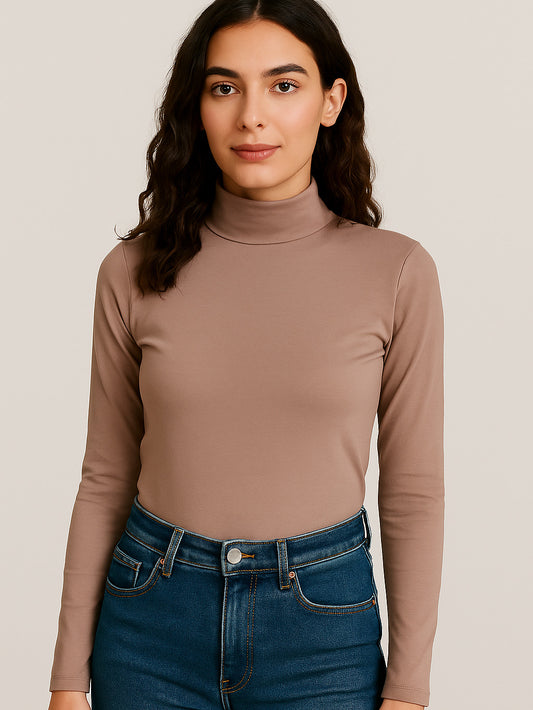 Cotton high neck basic
