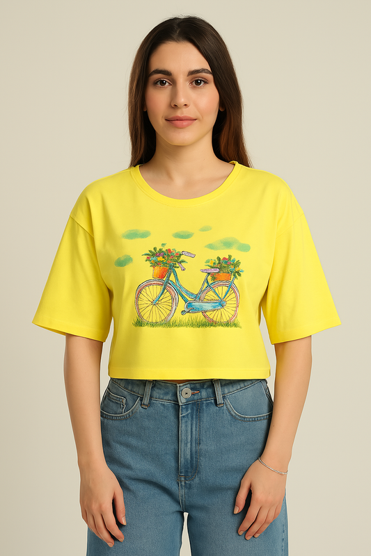 Cropped Cotton T-Shirt