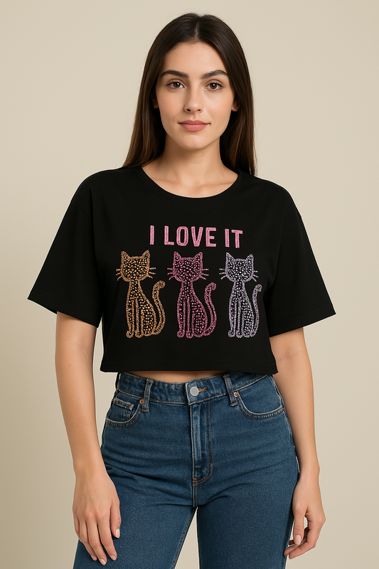 Cropped Cotton T-Shirt