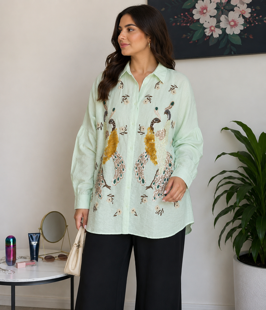 Peacock Mint Green Chemise