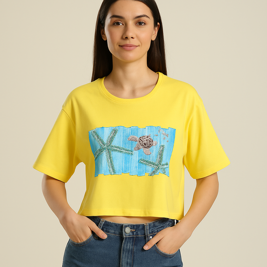 Cropped Cotton T-Shirt