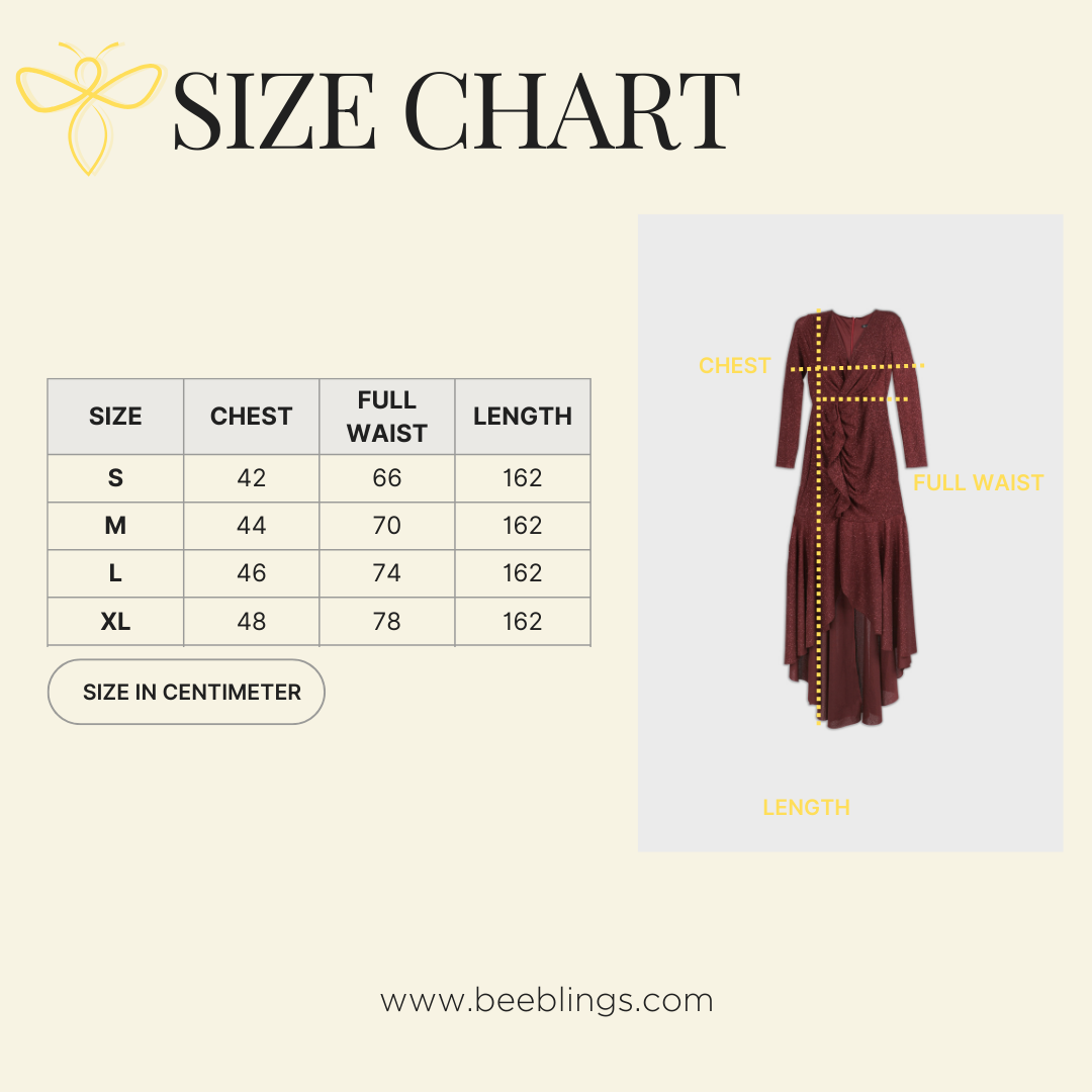 Burgundy full sleeves dress
