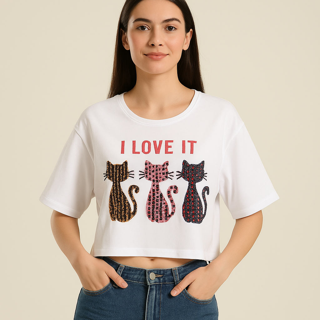 Cropped Cotton T-Shirt