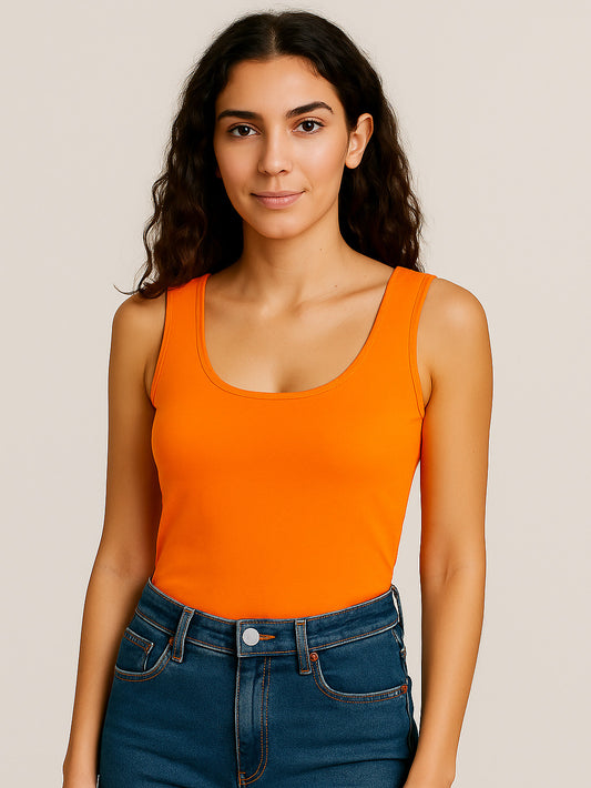 Cotton cut tank top