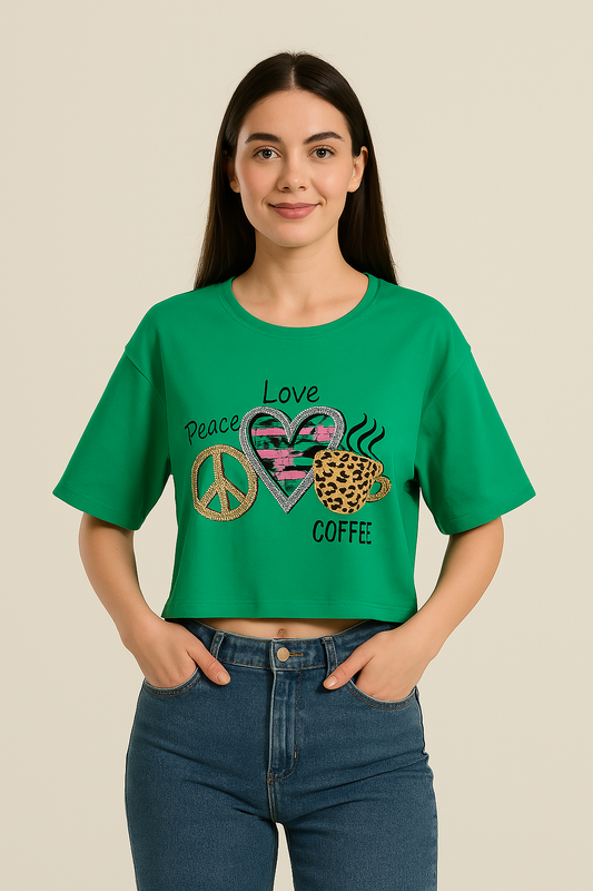Cropped Cotton T-Shirt