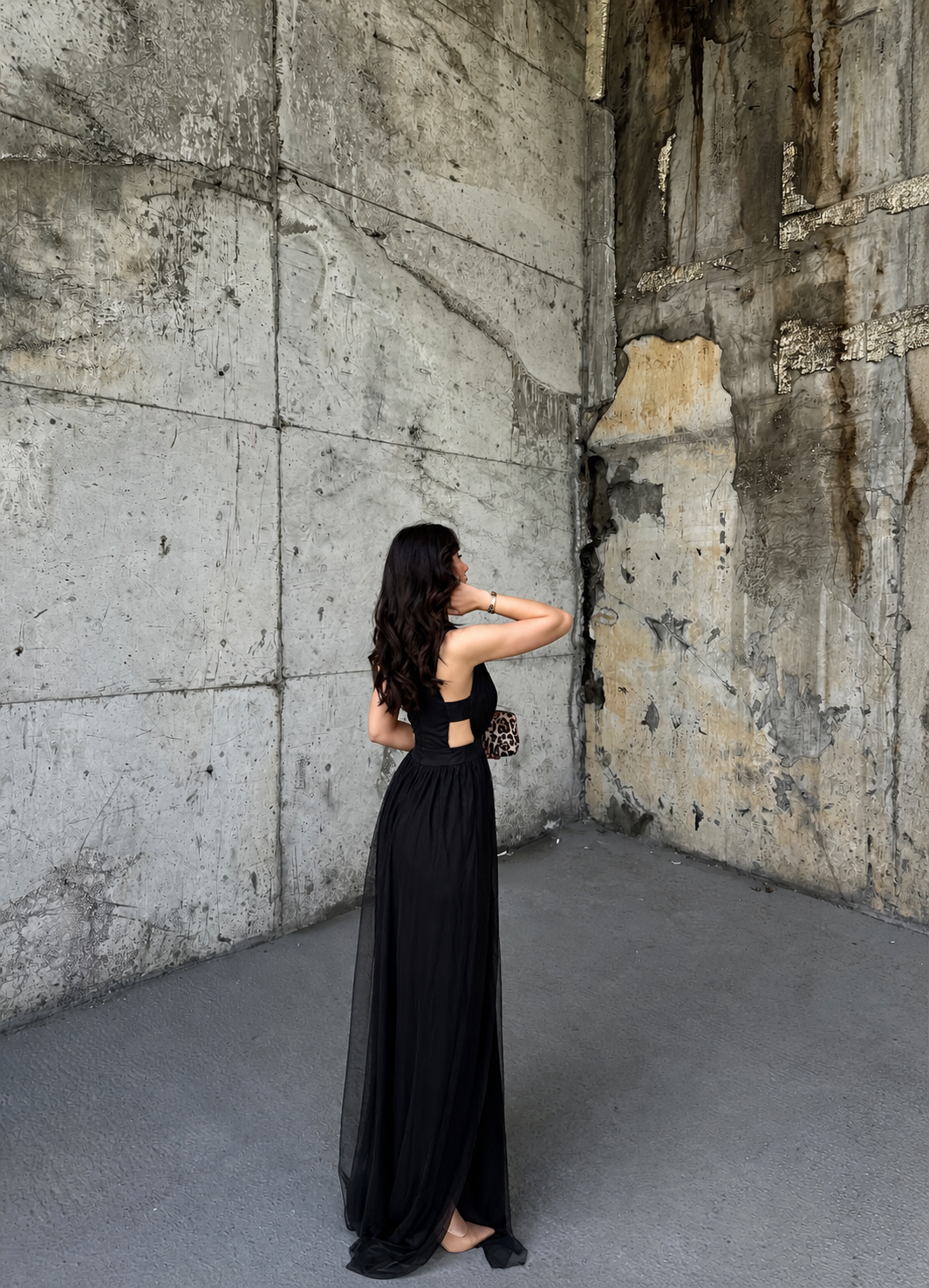Black Tulle long dress