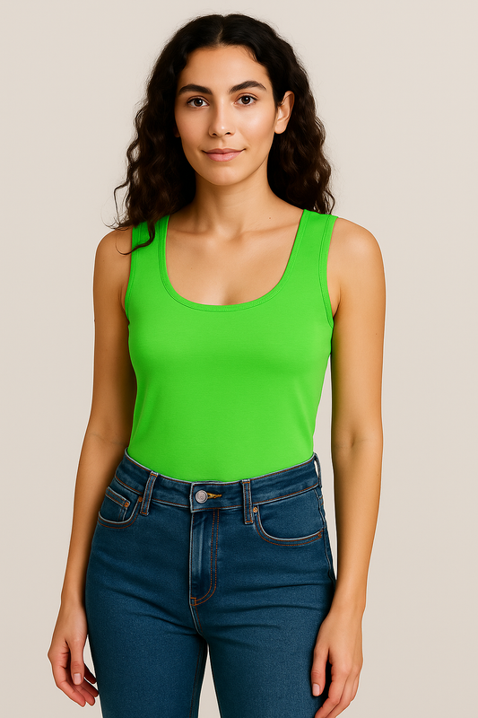 Cotton cut tank top