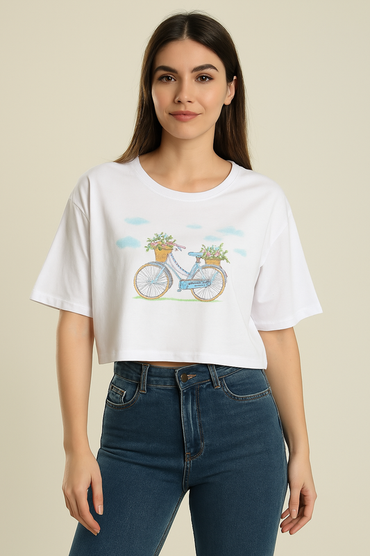 Cropped Cotton T-Shirt