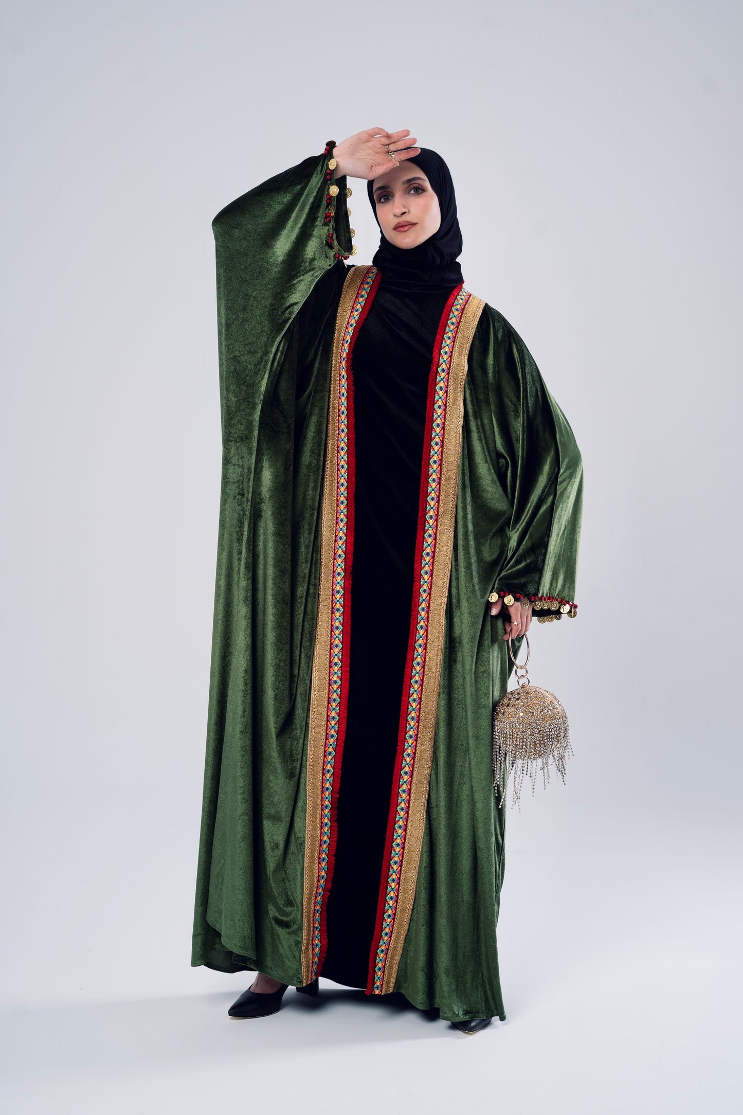 Olive Velvet Kaftan