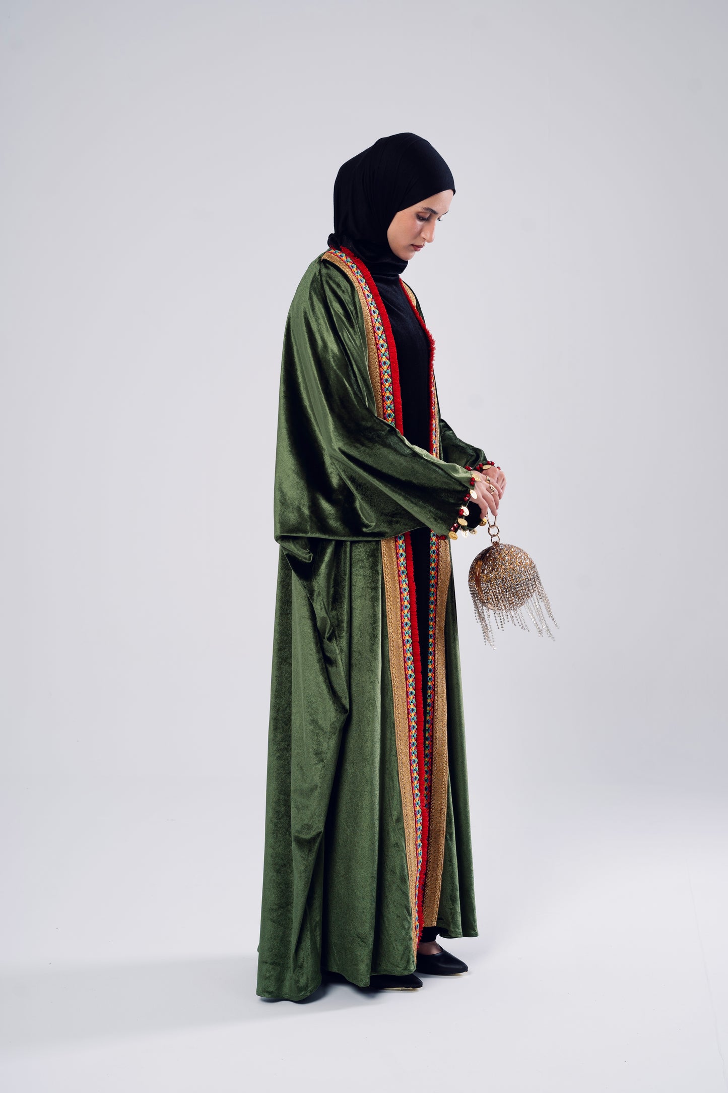 Olive Velvet Kaftan