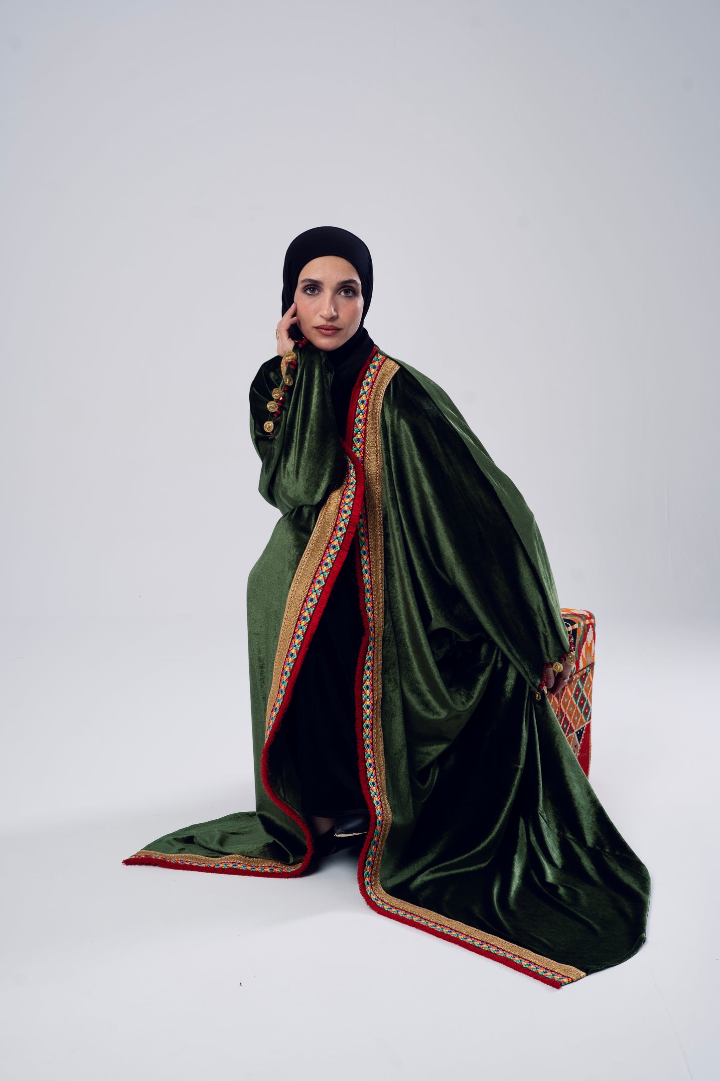 Olive Velvet Kaftan