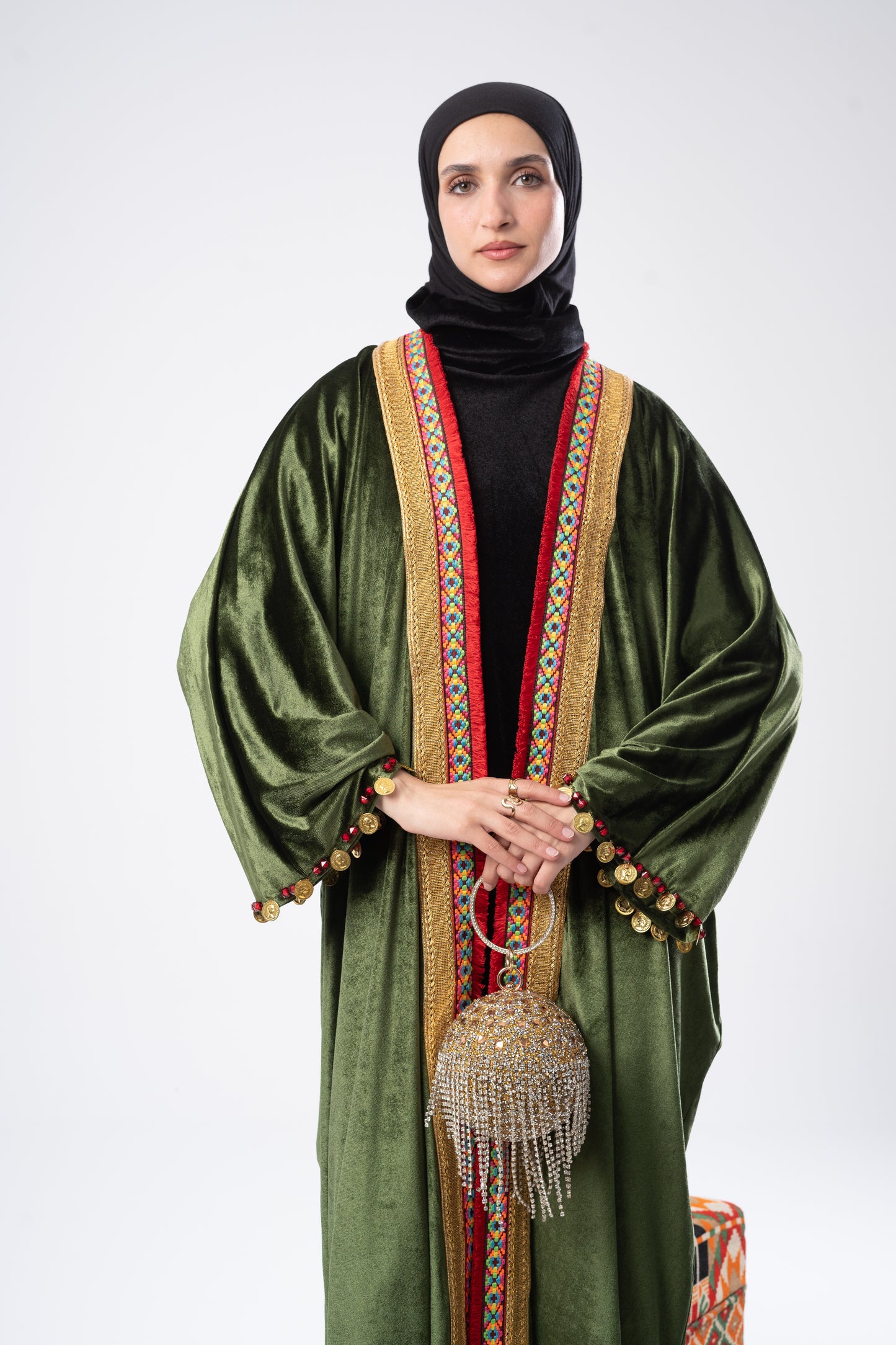 Olive Velvet Kaftan