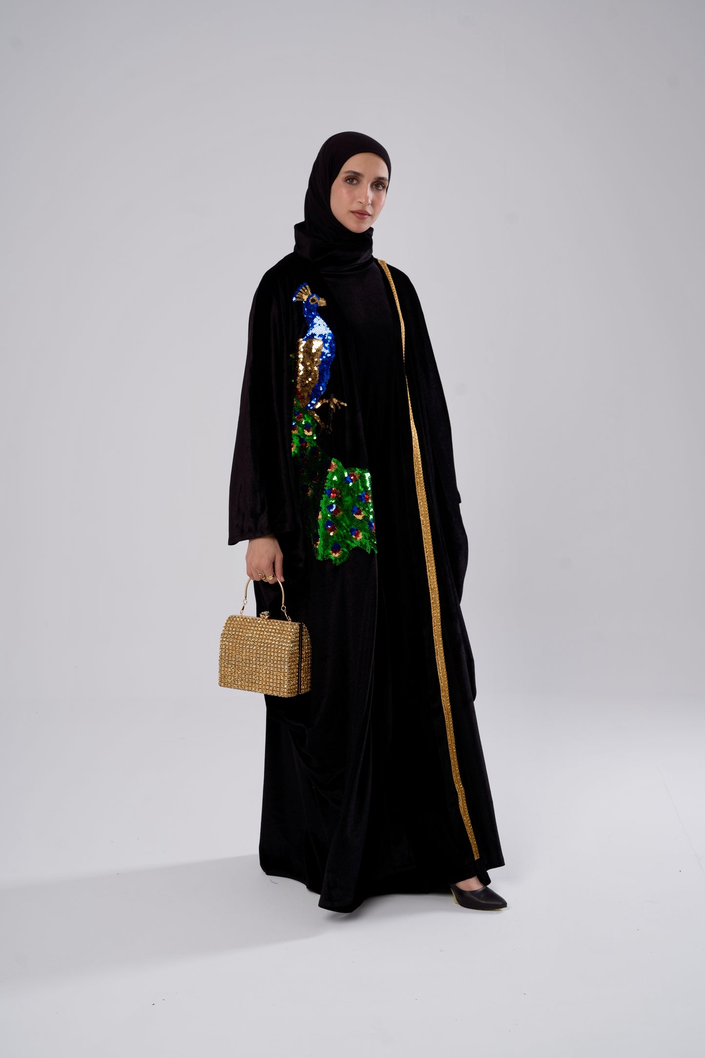 Peacock Velvet Kaftan