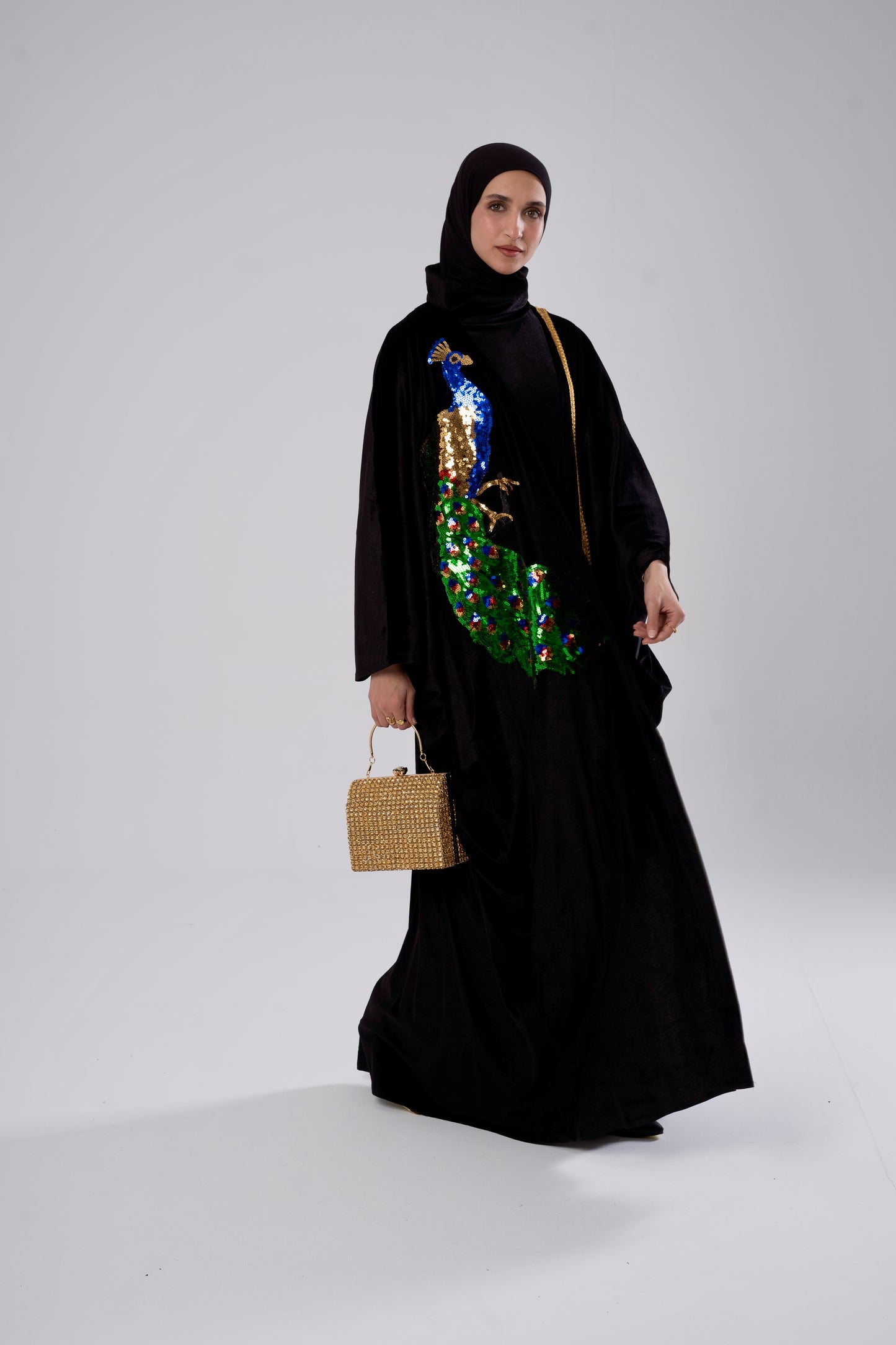 Peacock Velvet Kaftan
