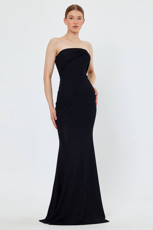 Black glittery cup dress