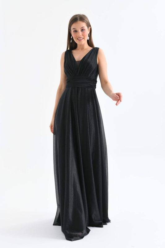 Black glittery tulle dress