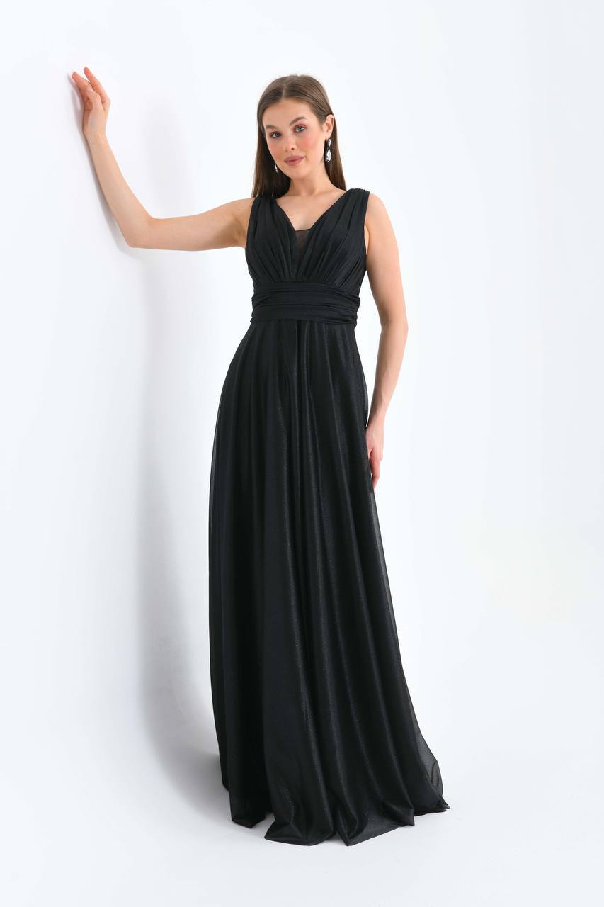 Black glittery tulle dress