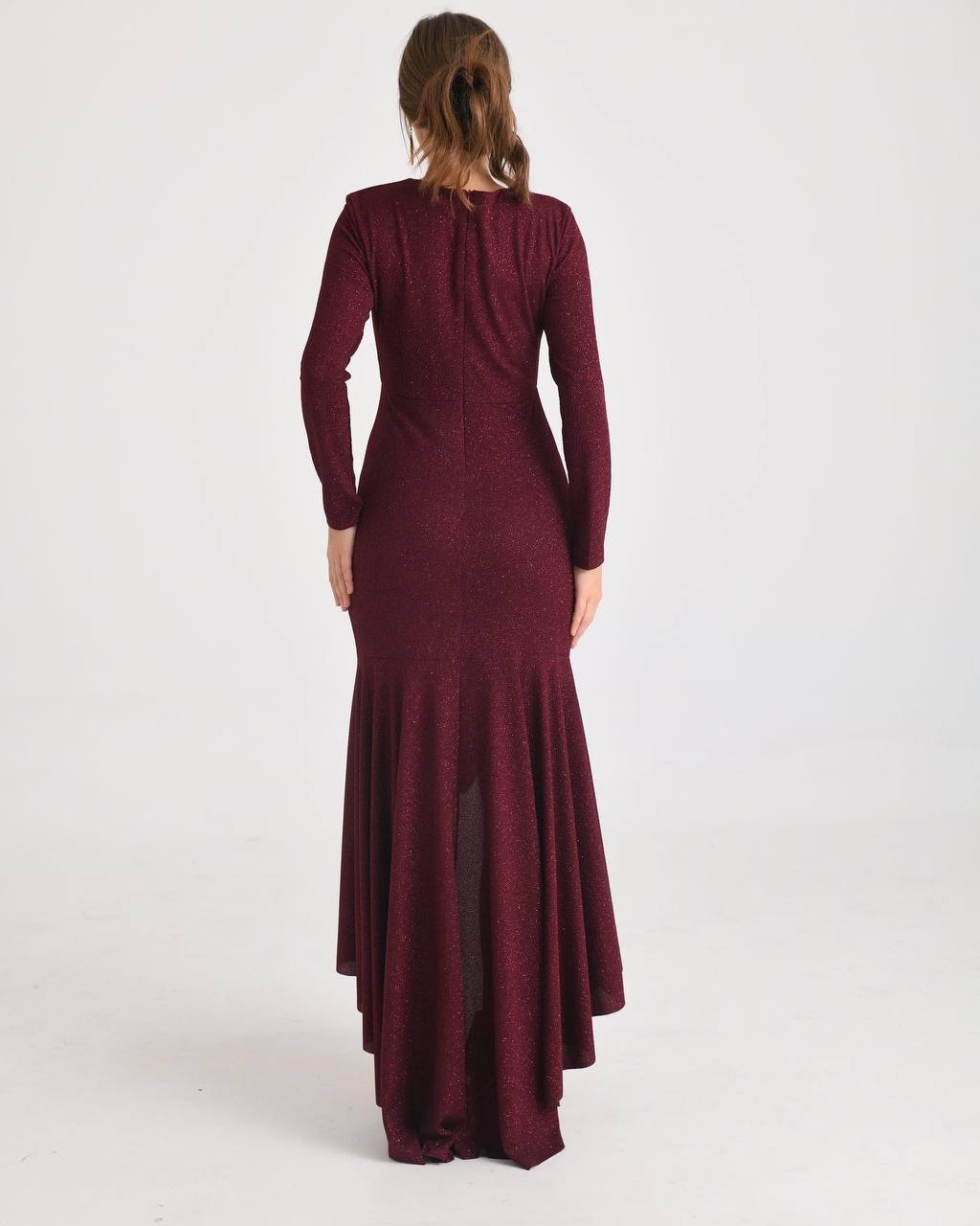 Burgundy full sleeves dress