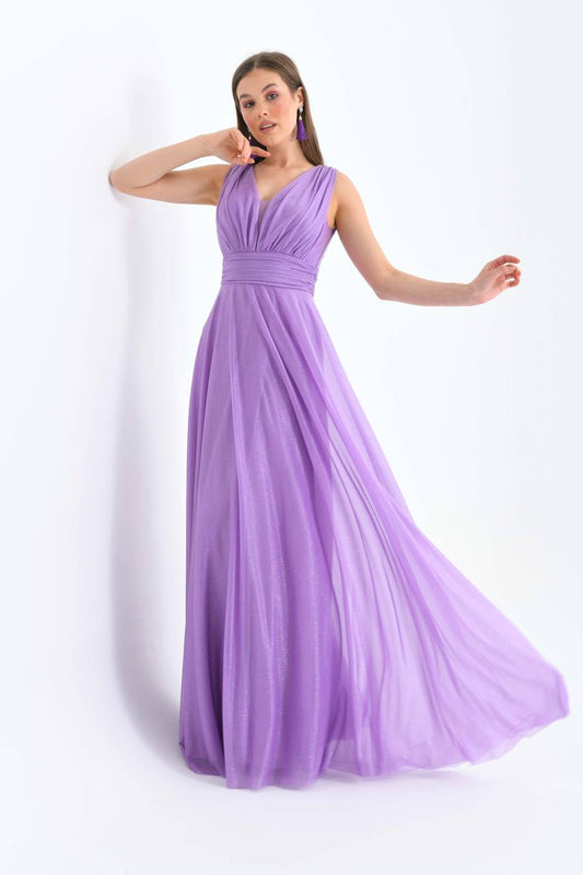 Lavender glittery tulle dress