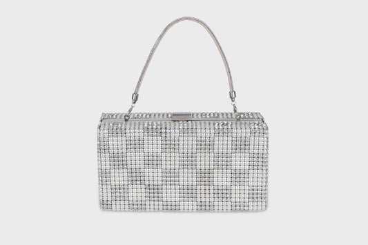 Silver crystals& pearl bag